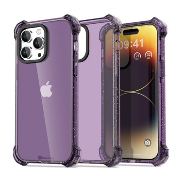 iPhone 15 Pro Max Shockproof Case Cover - Drop-Resistant, Premium Quality, Comfortable Grip, Long-Lasting, Lightweight - Clear Purple